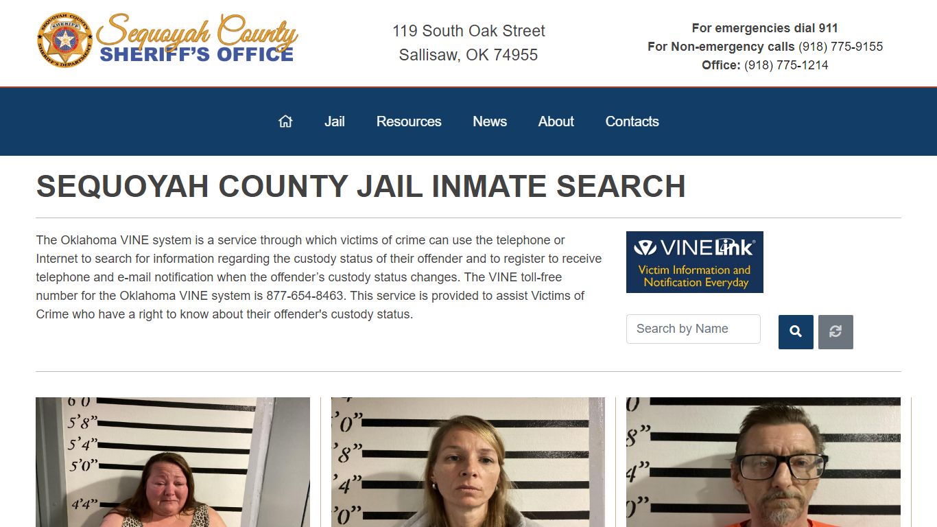 Inmate Search - Sequoyah County Sheriff's Office